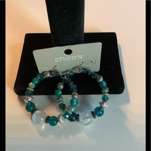 Chico’s Teal Multi Drop Hoop